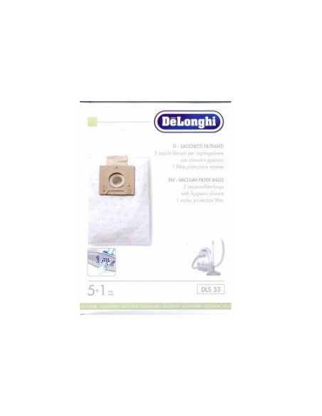 5519110541 Sacchetti DLS33 conf. 5pz + 1 filtro Delonghi XLelence
