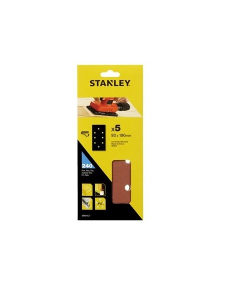 STA31527-XJ Stanley 5 fogli velcro 93x190 mm forati Black &amp; Decker grana fine