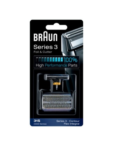 81387940 Gruppo radente lama coltello testina Braun Combi rasoio 31S Silver - Grigio Serie 3 5000/6000 Contour Flex XP Flex Inte