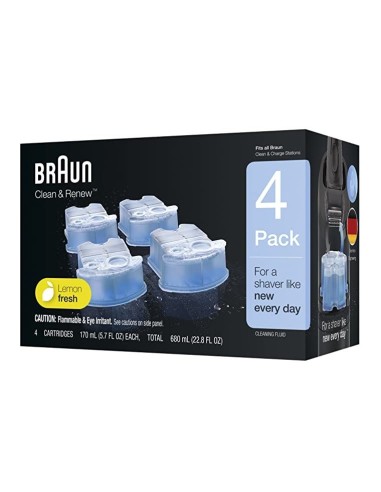 81666454 Clean &amp; Renew 4 Cartucce refill CCR4 pulizia rasoio Braun