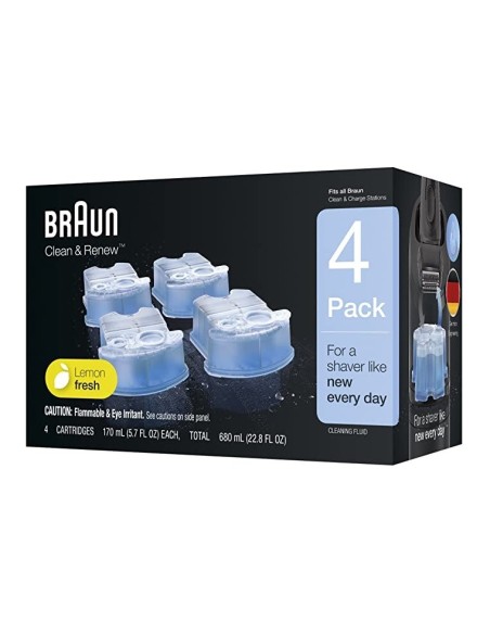 81666454 Clean &amp; Renew 4 Cartucce refill CCR4 pulizia rasoio Braun