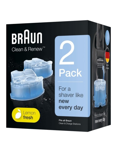 81670930 Clean &amp; Renew 2 Cartucce refill CCR2 pulizia rasoio Braun