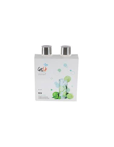 RNRAC0028 Kit 2 x bottiglia da 1L per gasatore Premium con tappo e fondo in acciaio GasUp