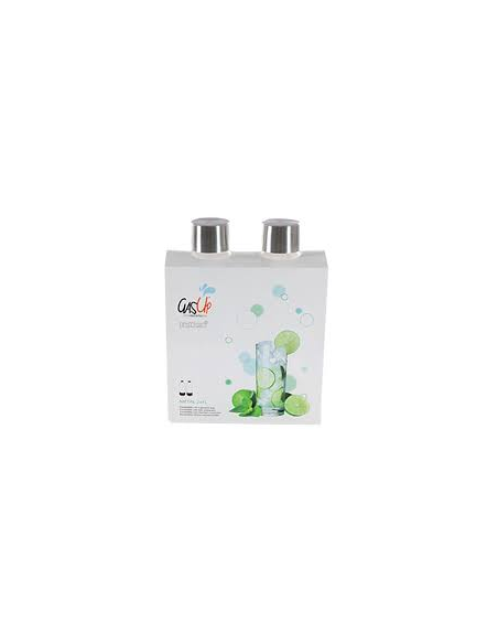RNRAC0028 Kit 2 x bottiglia da 1L per gasatore Premium con tappo e fondo in acciaio GasUp