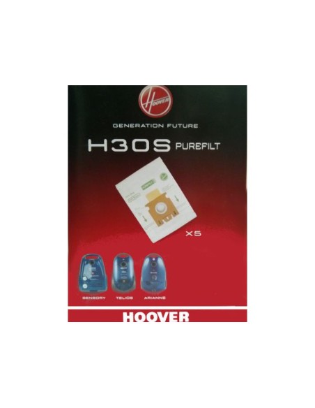 H30S Sacchetto PureFil H30S confezione da 5pz per aspirapolvere Discovery, Octopus, Arianne, Telios, Hoover