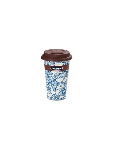 5513284481 Tazza Mug Termica Blu Flower in ceramica con coperchio in silicone 300ml DLSC064 De Longhi