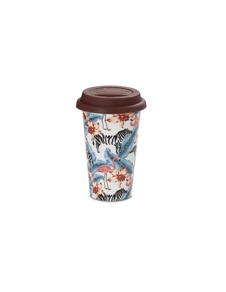 5513284511 Tazza Mug Termica Animals in ceramica con coperchio in silicone 300ml DLSC067 De Longhi
