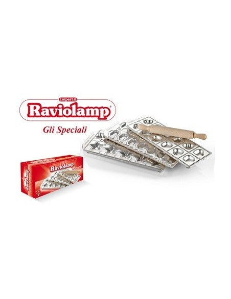 Imperia Accessorio RAVIOLAMP Tris di stampi per ravioli, forme a Pesce, Stelle e Cuori