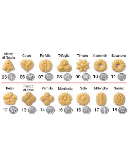 Imperia Cookies Sparabiscotti, realizzata in alluminio, consente la preparazione veloce di diversi tipi di biscotti e per guarni