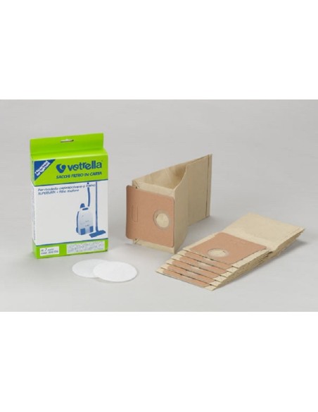 VT508106 Sacchetto in carta e filtro per aspirapolvere Vetrella SUPERMIDI 