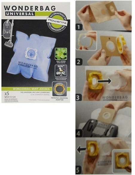 WB415120 Sacchetti universale Wonderbag aspirapolvere fragranza menta ROWENTA