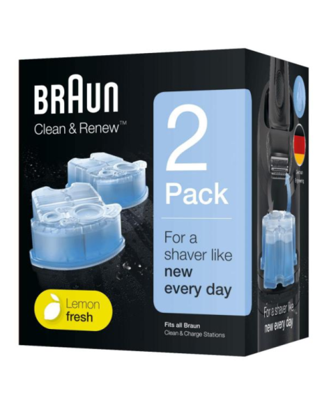 80712509 Clean & Renew 2 Cartucce refill CCR2 pulizia rasoi conf.doppia (2 CARTUCCE) BRAUN