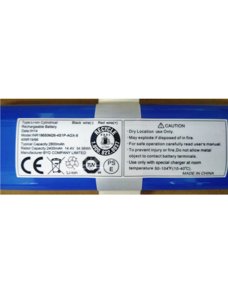 AS00000334 Batteria litio 2600mAh 14.4Volt 35.56 Wh 3° serie 2718 ARIETE