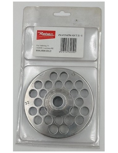 4754 A 12 MM PIASTRA TC 32 INOX FORI 32mm Tritacarne Reber
