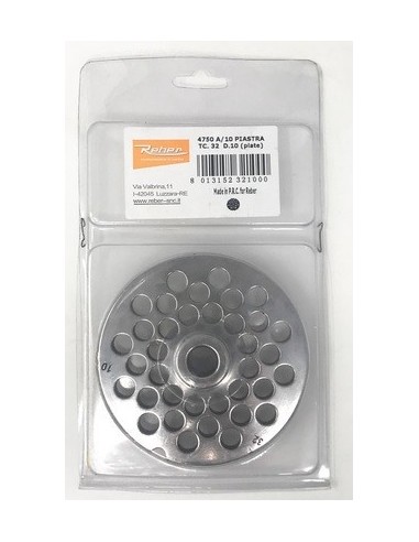 4754 A 10 MM Piastra TC 32 inox fori 10mm Tritacarne REBER