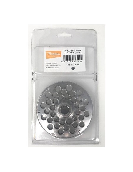 4754 A 10 MM Piastra TC 32 inox fori 10mm Tritacarne REBER