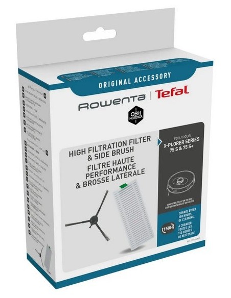 ZR185002 Spazzolino laterale e filtro X-PLORER Serie 65,75 Robot Aspirapolvere ROWENTA
